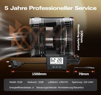 BUMSOU 100mm Csatornaventilátor Páratartalom és Hőmérséklet Érzékelővel, Időzítővel 7