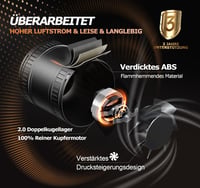 BUMSOU 100mm Csatornaventilátor Páratartalom és Hőmérséklet Érzékelővel, Időzítővel 4