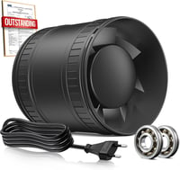 BUMSOU 100mm Csatornaventillátor Csendes Dupla Golyóscsapágy 32dB 130m³/h 1