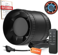 BUMSOU 100mm Kétirányú Csatornaventilátor 6 Fokozat Távirányítóval 1