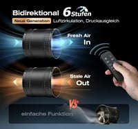 BUMSOU 100mm Kétirányú Csatornaventilátor 6 Fokozat Távirányítóval 2