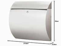 Cutie poștală din oțel inoxidabil BURG-WÄCHTER Toscana 3856 Ni cu fantă pentru format A4, conform standardului EN 13724, argintiu, 376x330x106 mm 6