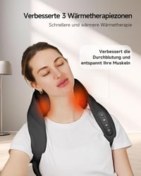 Burrki 4D Shiatsu nyakmasszírozó fűtéssel, elektromos vállmasszírozó fájdalomcsillapításhoz 3