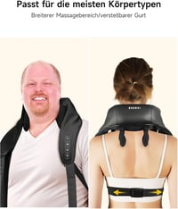 Burrki 4D Shiatsu nyakmasszírozó fűtéssel, elektromos vállmasszírozó fájdalomcsillapításhoz 4