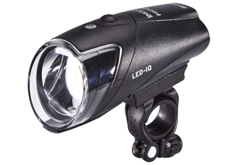 Set de faruri de bicicletă LED Busch & Müller IXON IQ Premium cu adaptor de rețea și acumulatori - negru