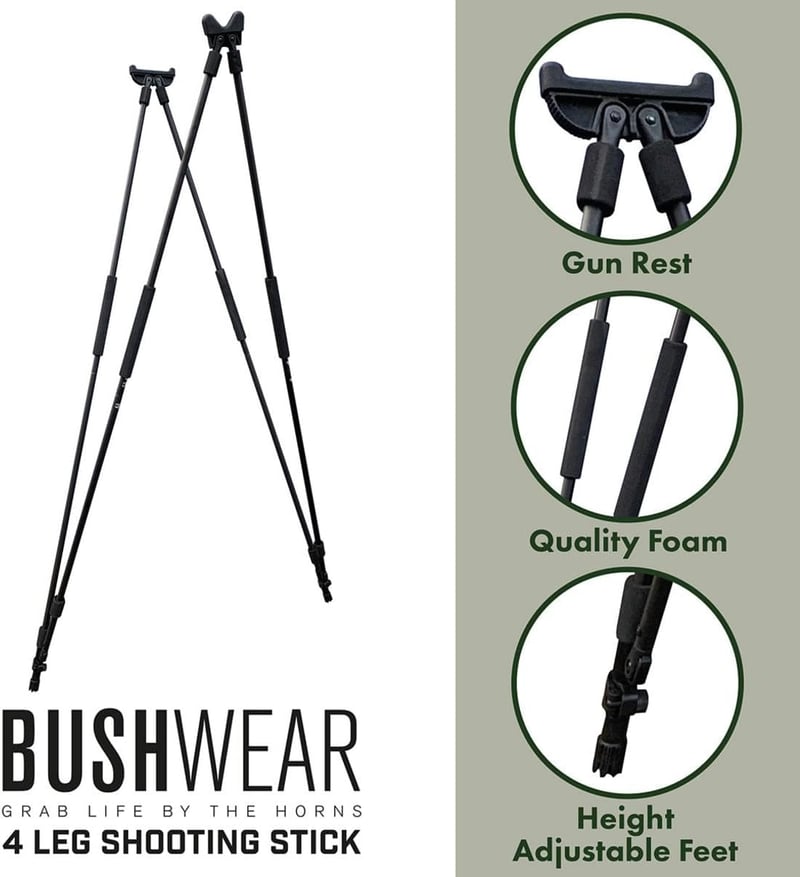 BushWear 4 lábú lövészbot vadászathoz és sportlövészethez