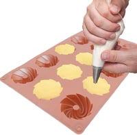 Bustlwor 2 db Mini Bundt Sütőforma Szilikon 15 Lyukú Muffin Cupcake Brownie Sütemény Pudding Barna 5
