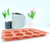 Bustlwor 2 db Mini Bundt Sütőforma Szilikon 15 Lyukú Muffin Cupcake Brownie Sütemény Pudding Barna 4