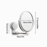 Kozmetické nástenné zrkadlo Bustlwor s 3-násobným zväčšením, otočné o 360°, obojstranné, s prísavkou, biele, 17,5x18,5 cm, na líčenie 4