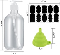But the cow Átlátszó Sampon Adagoló Szett - 2 db Újratölthető PET Pumpás Flakon Tusfürdőhöz, Folyékony Szappanhoz és Testápolóhoz, Címkével 2