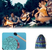Butyeak Mini Tongue Drum - 6 Hangú Kézidob Szénacélból, 8 cm Átmérőjű Handpan Ütőhangszer Meditációhoz, Jógához, Zöld Színben 5