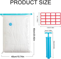Butyeak Vákuumos Tárolózsák Pumpával - 40x60 cm Újrahasználható Tömörítő Zsák Ruhákhoz, Piros, 4 db Szett Címkékkel 2