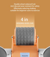 buvyuotu Hasizom Roller Könyöktámasztással és Automatikus Visszarugózással, Hasizom Edzőgép Páros Kerekekkel - orange 4