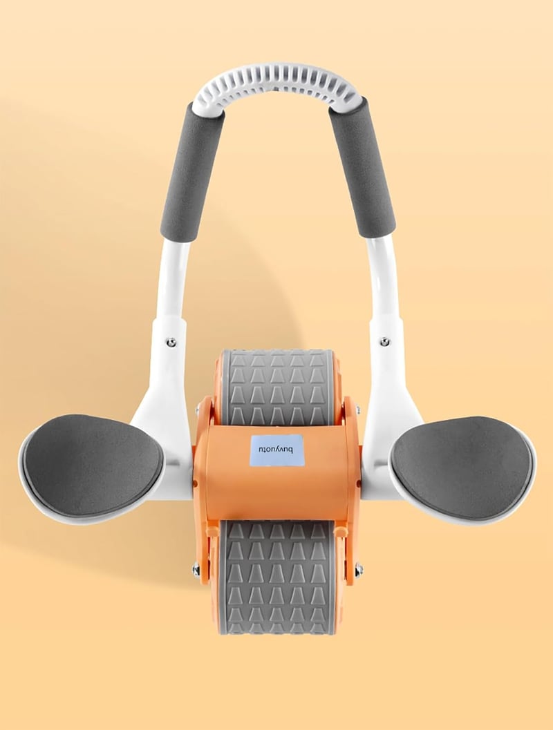 buvyuotu Hasizom Roller Könyöktámasztással és Automatikus Visszarugózással, Hasizom Edzőgép Páros Kerekekkel - orange