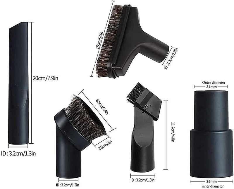BUYSK 32mm Porszívó Kiegészítés Szett 5 Részes Adapter Kefe Fúvóka Résszívó