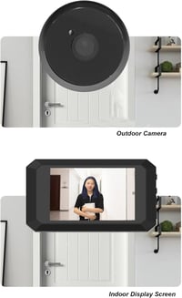 BuyWeek 1080P Digitális Ajtókamera 3,97" Színes Kijelzővel - 135° Látószög, Éjjellátó Funkció, 1400 mAh Akkumulátor, Fém Kitekintő 15-30mm A 3