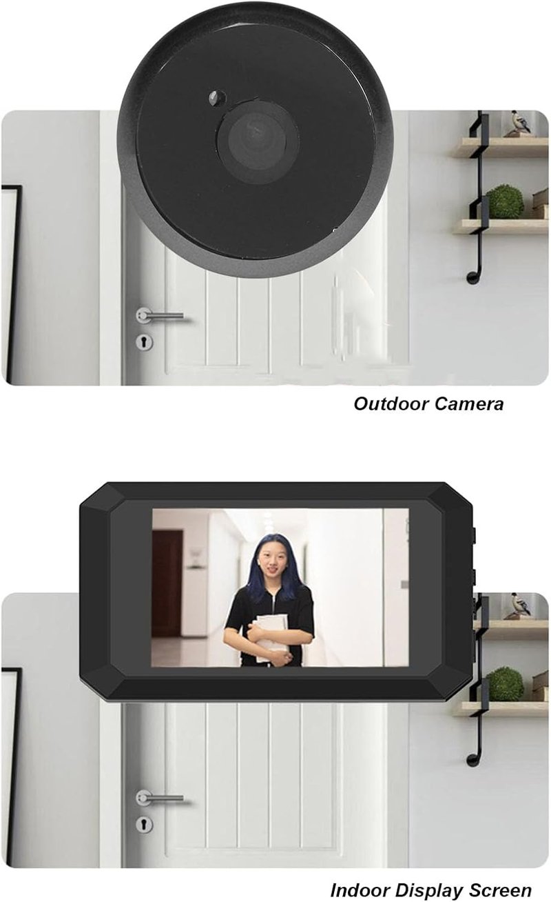 BuyWeek 1080P Digitális Ajtókamera 3,97" Színes Kijelzővel - 135° Látószög, Éjjellátó Funkció, 1400 mAh Akkumulátor, Fém Kitekintő 15-30mm A