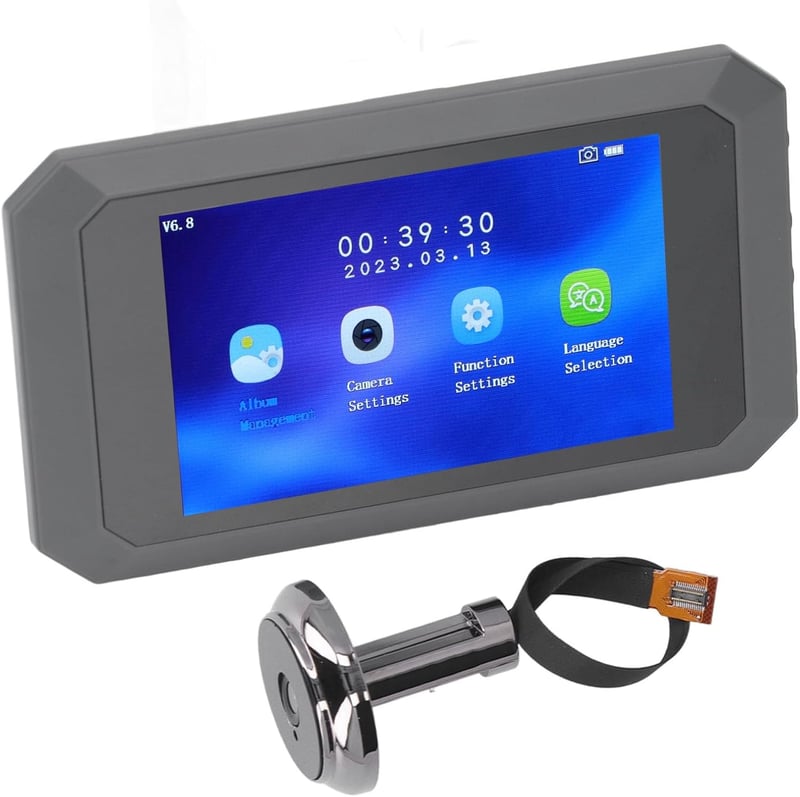 BuyWeek 1080P Digitális Ajtókamera 3,97" Színes Kijelzővel - 135° Látószög, Éjjellátó Funkció, 1400 mAh Akkumulátor, Fém Kitekintő 15-30mm A