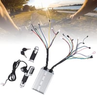 BuyWeek 1500W Elektromos Kerékpár Vezérlő Készlet - 36/48V Kefe Nélküli Motor Szabályzó LCD Kijelzővel és Gázkarral 22,5mm Kormányhoz 2