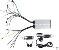 BuyWeek 1500W Elektromos Kerékpár Vezérlő Készlet - 36/48V Kefe Nélküli Motor Szabályzó LCD Kijelzővel és Gázkarral 22,5mm Kormányhoz 1