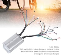 BuyWeek 1500W Elektromos Kerékpár Vezérlő Készlet - 36/48V Kefe Nélküli Motor Szabályzó LCD Kijelzővel és Gázkarral 22,5mm Kormányhoz 3
