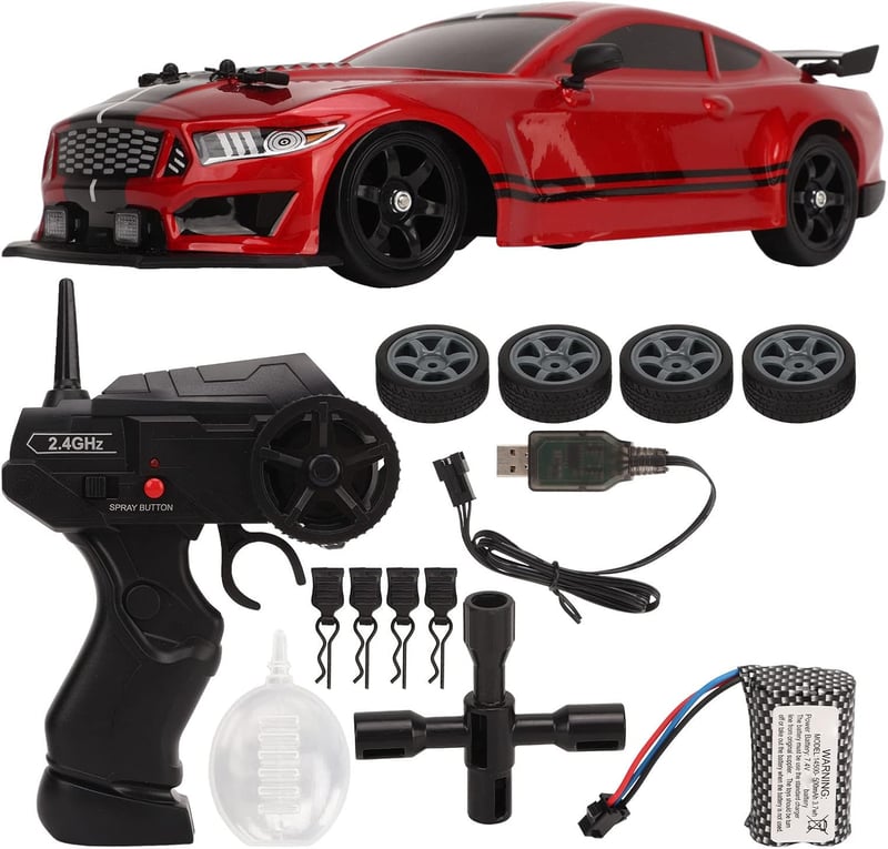 BuyWeek 2.4 GHz RC Drift Autó LED Fénnyel, 4WD Távirányított Versenyautó Gyerekeknek és Felnőtteknek