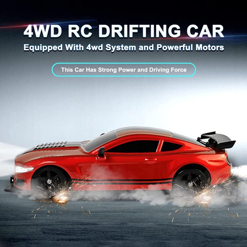 BuyWeek 2.4 GHz RC Drift Autó LED Fénnyel, 4WD Távirányított Versenyautó Gyerekeknek és Felnőtteknek