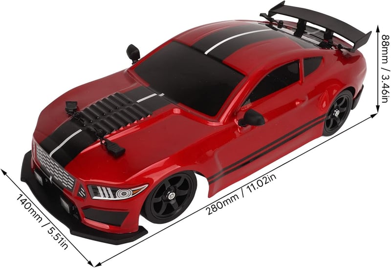 BuyWeek 2.4 GHz RC Drift Autó LED Fénnyel, 4WD Távirányított Versenyautó Gyerekeknek és Felnőtteknek