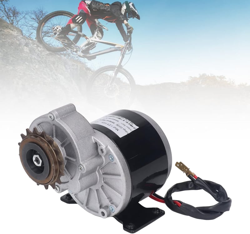 BuyWeek 24V 500W Fogaskerék Motor - Alumínium Reduktoros Elektromos Motor Nagy Nyomatékkal, 16 Fogú Lánckerékkel Elektromos Kerékpárokhoz, R