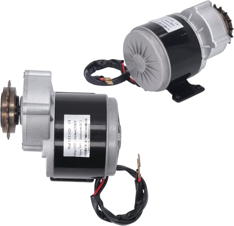 BuyWeek 24V 500W Fogaskerék Motor - Alumínium Reduktoros Elektromos Motor Nagy Nyomatékkal, 16 Fogú Lánckerékkel Elektromos Kerékpárokhoz, R