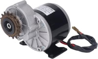BuyWeek 24V 500W Fogaskerék Motor - Alumínium Reduktoros Elektromos Motor Nagy Nyomatékkal, 16 Fogú Lánckerékkel Elektromos Kerékpárokhoz, R 1