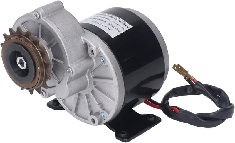 BuyWeek 24V 500W Fogaskerék Motor - Alumínium Reduktoros Elektromos Motor Nagy Nyomatékkal, 16 Fogú Lánckerékkel Elektromos Kerékpárokhoz, R