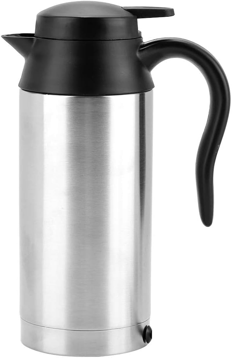 BuyWeek 24V Autós Vízforraló 750ml - Hordozható Utazó Teafőző Kamionosoknak, Automatikus Kikapcsolással, Gyors Melegítéssel, Fekete