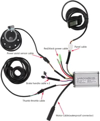 BuyWeek 36V/48V 250W Elektromos Kerékpár Motor Vezérlő Készlet LCD4 Kijelzővel 4
