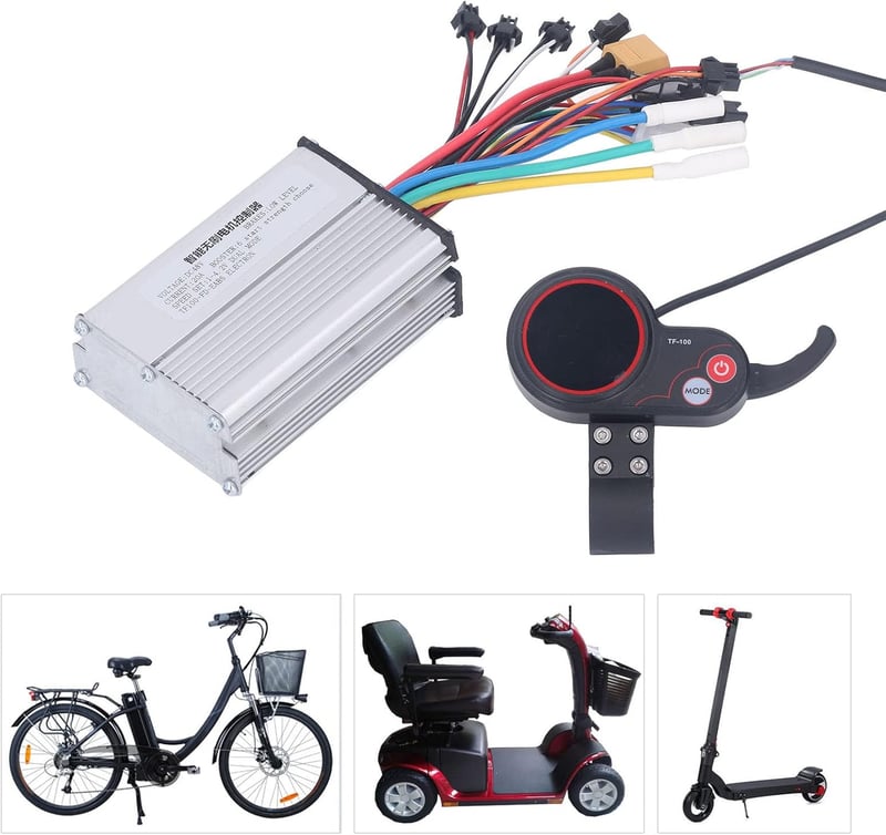 BuyWeek 48V 350W 20A Kefe Nélküli Motor Vezérlő LCD Kijelzővel - Elektromos Kerékpár, Roller és Kerekesszék Vezérlőegység Alumínium Házban
