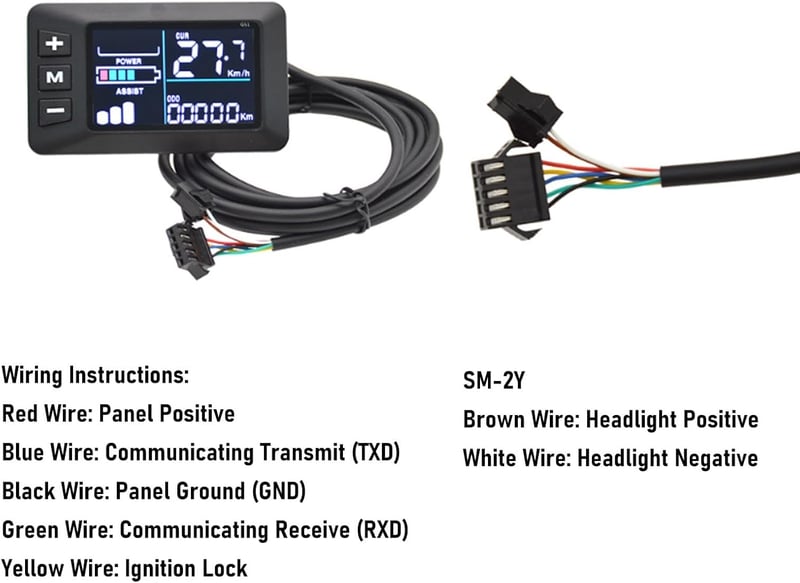 BuyWeek 48V 500W Elektromos Kerékpár Vezérlő Szinusz Hullám LCD Kijelzővel