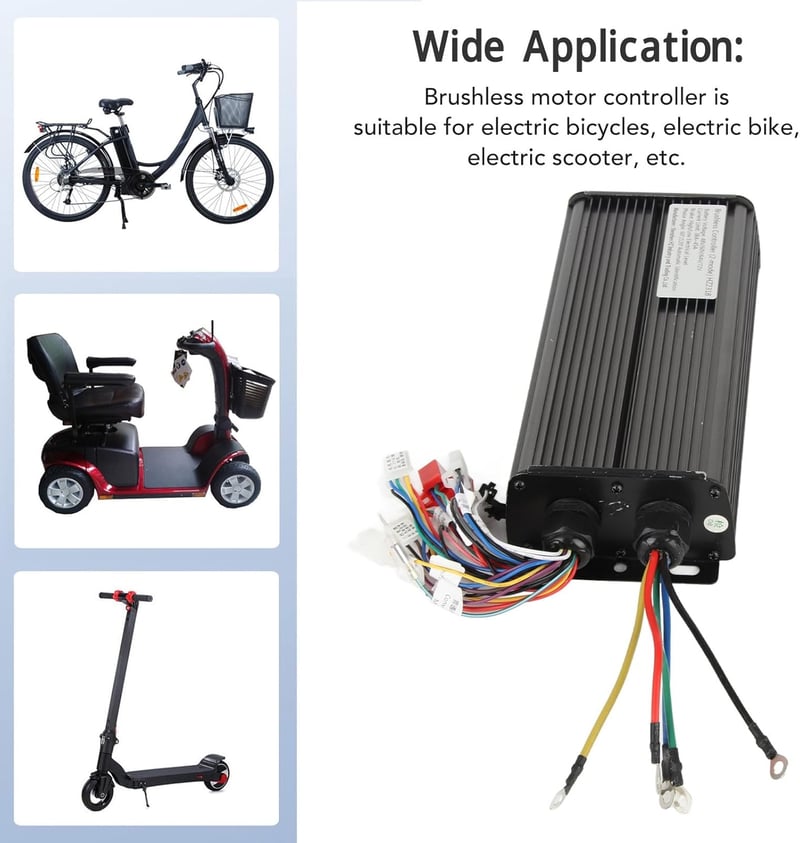 BuyWeek 48V-72V 2000W Brushless Motor Controller E-Bike Elektromos Kerékpárhoz