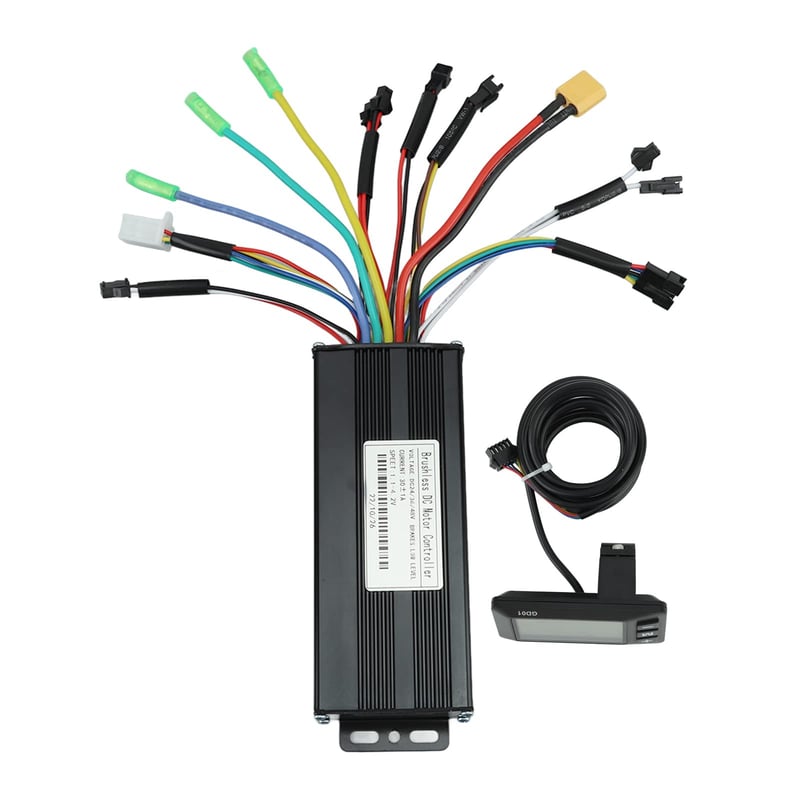 BuyWeek bezkefková súprava riadiacej jednotky pre elektrobicykel 24V 36V 48V 1000-1500W 30A sínusová s LCD displejom GD01 pre e-bike a kolobežku