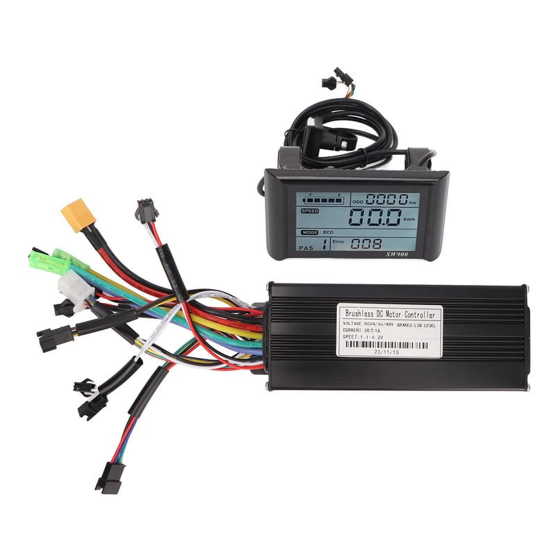 Súprava bezkefového riadenia motora pre elektrobicykel BuyWeek, DC 24V 36V 48V 750W 1000W 30A, 3-režimový sínusový ovládač, LCD displej SW900