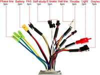 BuyWeek Elektromos Kerékpár Vezérlő Készlet 24V/36V/48V 250W/350W Szinuszos Vezérlővel, S866 LCD Kijelzővel, E-Bike Robogó Átalakításhoz 3
