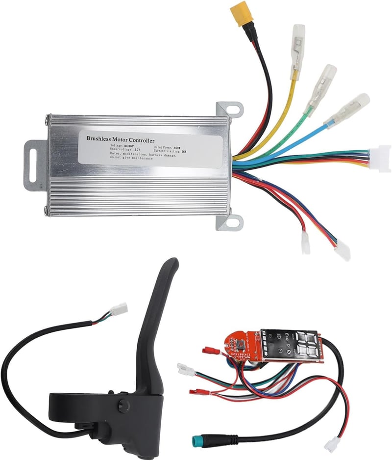 BuyWeek Elektromos Roller Vezérlő Készlet Xiaomi M365-hez - 36V 350W Motor Vezérlő, Gázkar, Fékkar és Műszerfal Szett Túlmelegedés Elleni Vé
