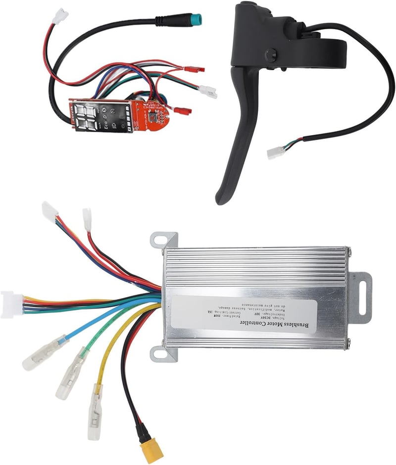BuyWeek Elektromos Roller Vezérlő Készlet Xiaomi M365-hez - 36V 350W Motor Vezérlő, Gázkar, Fékkar és Műszerfal Szett Túlmelegedés Elleni Vé