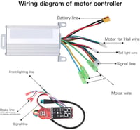 BuyWeek Elektromos Roller Vezérlő Készlet Xiaomi M365-hez - 36V 350W Motor Vezérlő, Gázkar, Fékkar és Műszerfal Szett Túlmelegedés Elleni Vé 4