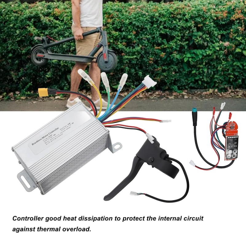BuyWeek Elektromos Roller Vezérlő Készlet Xiaomi M365-hez - 36V 350W Motor Vezérlő, Gázkar, Fékkar és Műszerfal Szett Túlmelegedés Elleni Vé