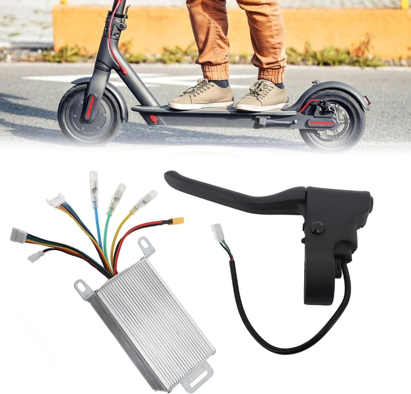 BuyWeek Elektromos Roller Vezérlő Műszerfal Szett Xiaomi M365 Kompatibilis 36V 350W Motor Fékkar Burkolat Kit Ezüst
