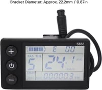 BuyWeek LCD Kijelző Elektromos Kerékpárhoz - 6P Vízálló Sebességmérő Panel, IP65 Védelem, 24-60V Kompatibilis, Háttérvilágítással, Fekete 6