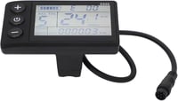 BuyWeek LCD Kijelző Elektromos Kerékpárhoz - 6P Vízálló Sebességmérő Panel, IP65 Védelem, 24-60V Kompatibilis, Háttérvilágítással, Fekete 1