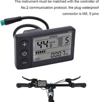 BuyWeek S866 Elektromos Kerékpár LCD Kijelző - 24/36/48V Sebességmérő, Kilométeróra, Vízálló 5 Tűs Csatlakozó, 22,2mm Kormányra 2