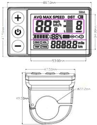 BuyWeek S866 Elektromos Kerékpár LCD Kijelző - 24/36/48V Sebességmérő, Kilométeróra, Vízálló 5 Tűs Csatlakozó, 22,2mm Kormányra 6