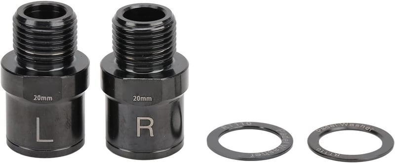 BuyWeek Titán Ötvözetű Kerékpár Pedál Hosszabbító 20mm - Fekete Pedálszár Toldó Országúti és Hegyi Kerékpárokhoz, Zajcsökkentő Kialakítással